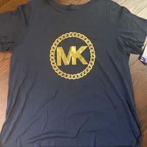 Michael Kors Navy Tee with Gold Accents